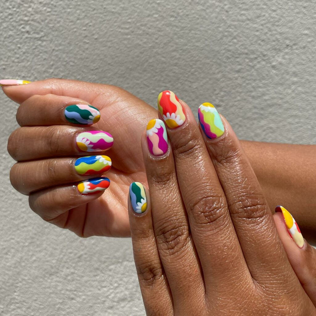 70s Groovy Inspired Nails