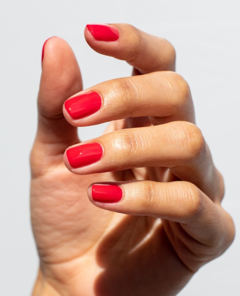 Hot Red Short Nails