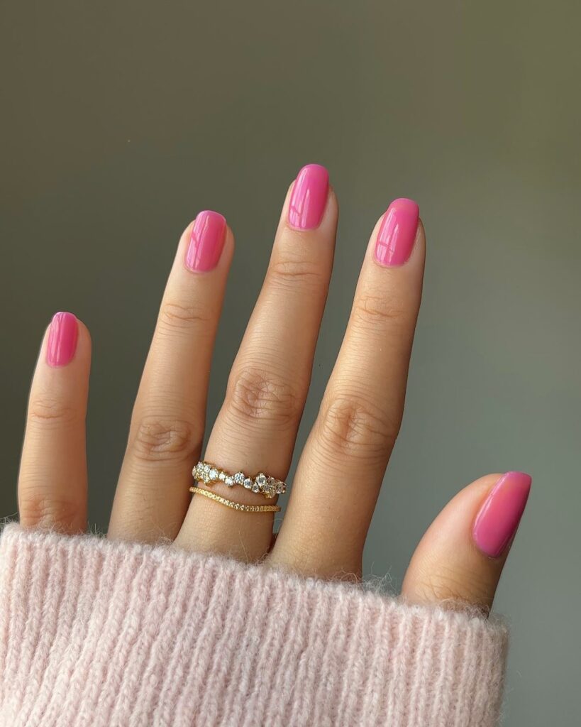 Barbie-Inspired Short Pink Nails