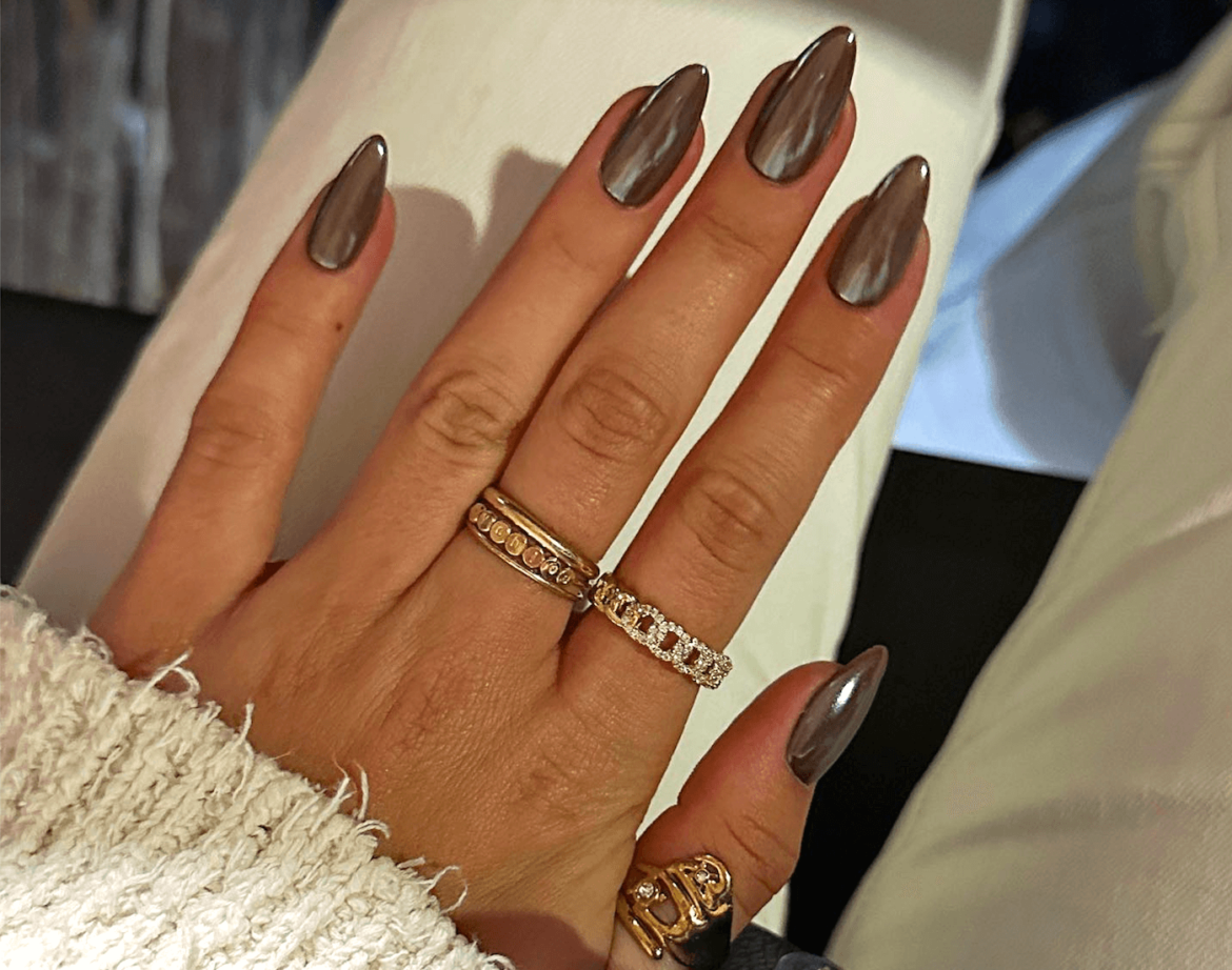 Brown Chrome Nail art