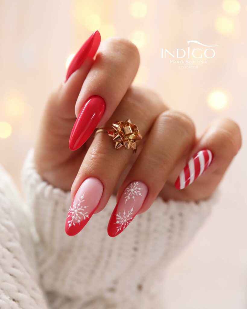 Christmas French Nails with a Festive Twist