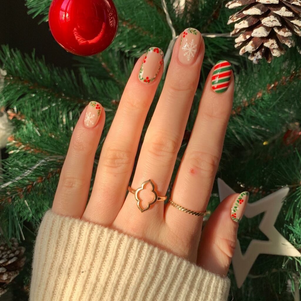Festive Joy Mistletoe Nails