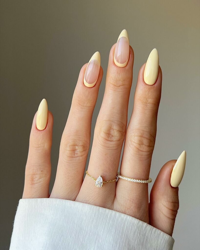 Pastel Yellow French Nails