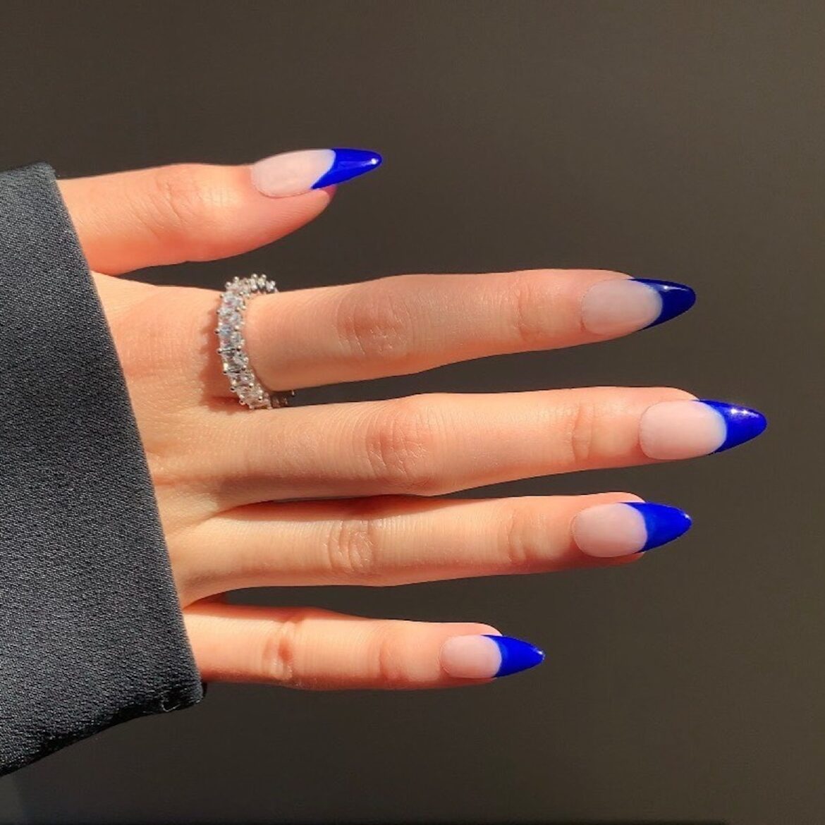 Royal-Blue almond nails