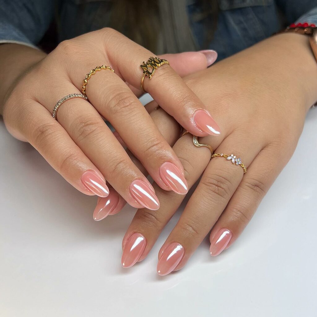 Short and Chic Glazed Donut Nails