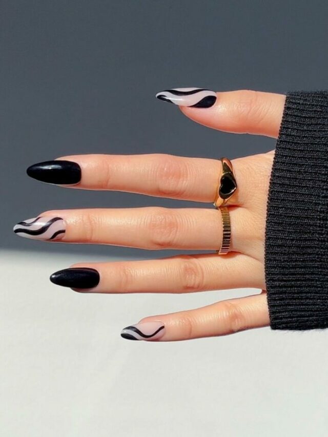 Black Almond Nail Designs : Black Is The New King Of Nails