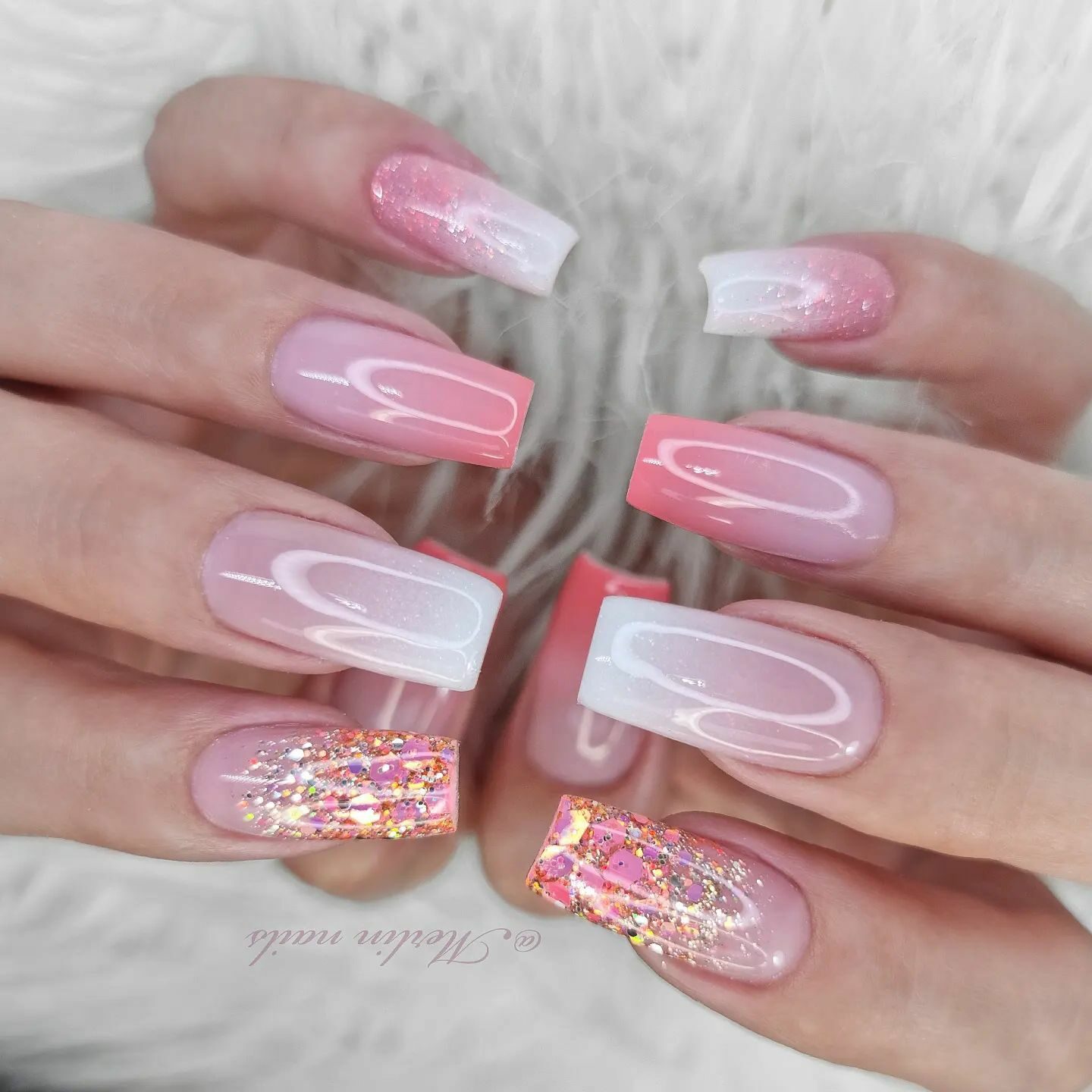 Pink Glitter Ombre