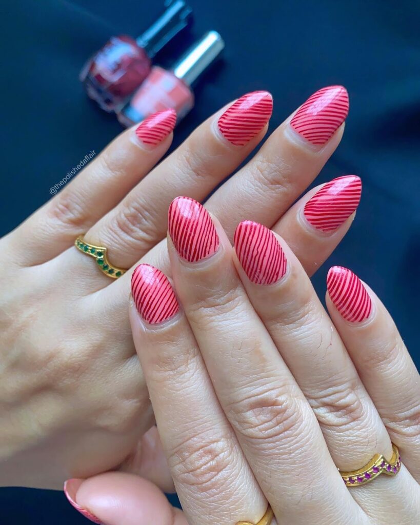 Pretty in Pink: Stripes Nail Design