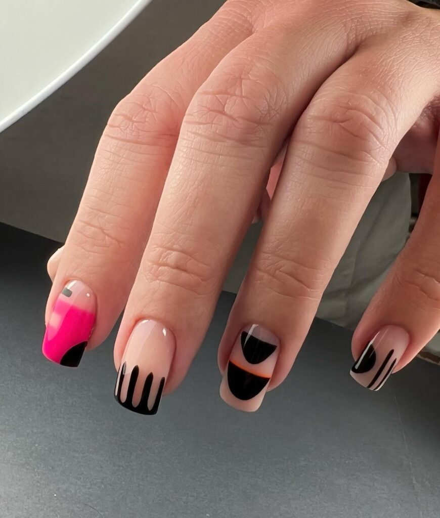 Abstract Pink and Black Combo