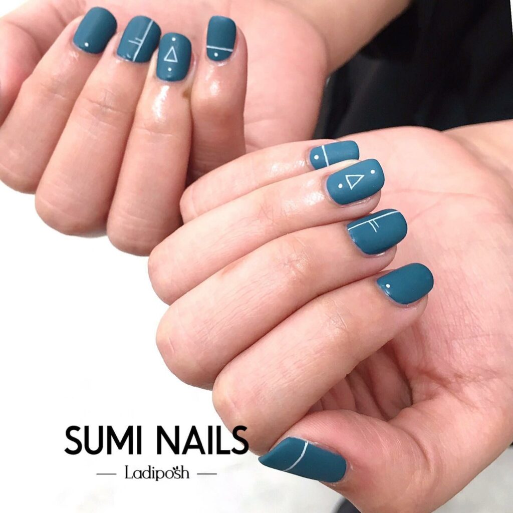 Simple and Chic Blue Nails