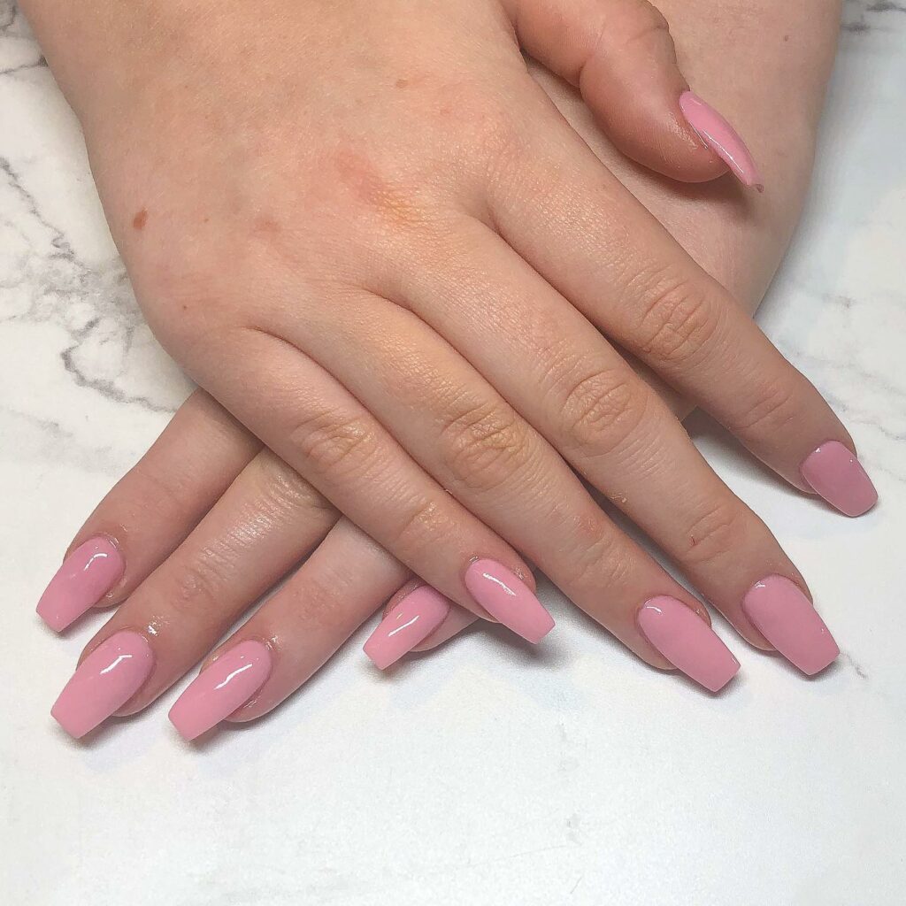Simplicity of Pink Baby Coffin Nails