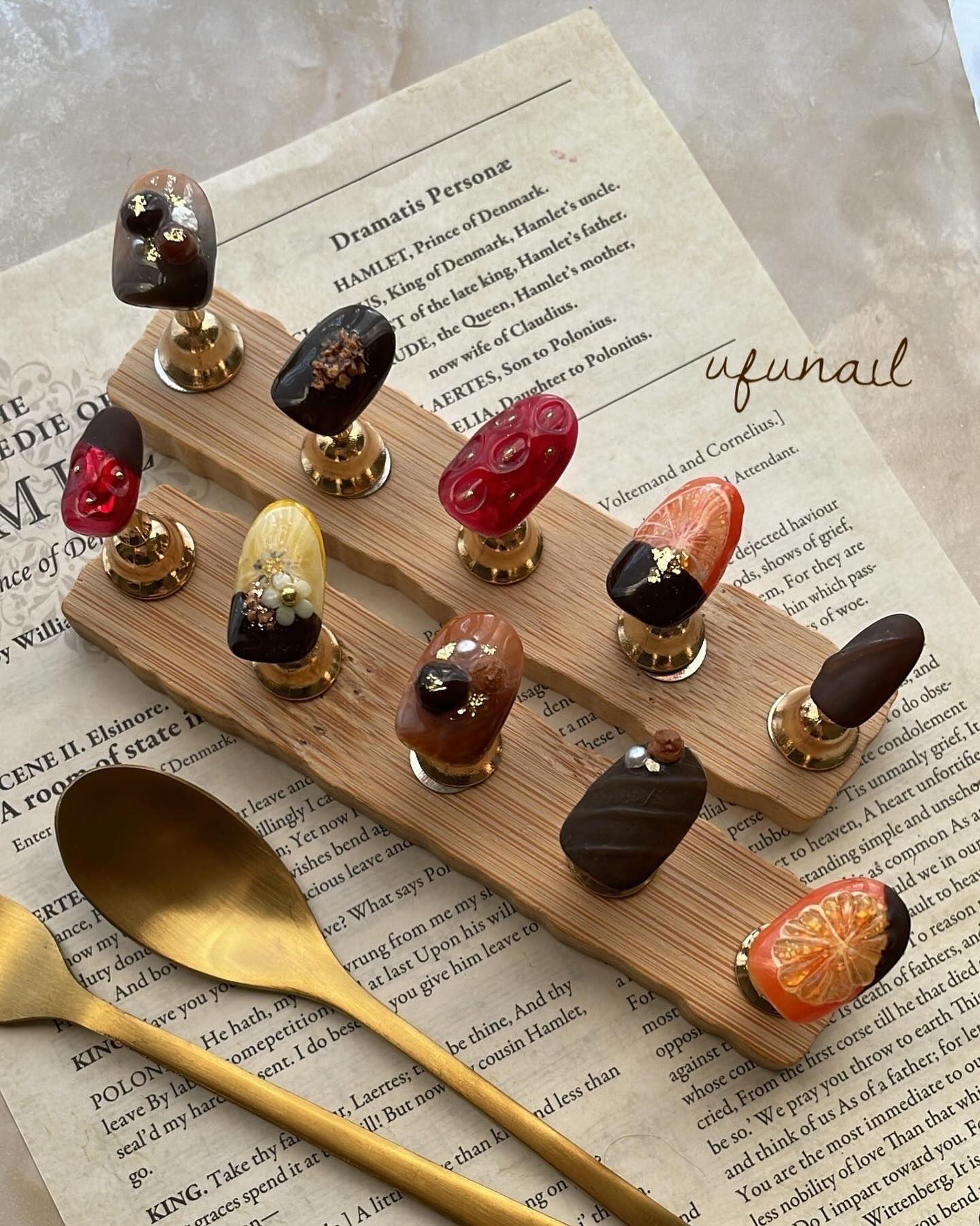 Autumn Elegance with Chocolate and Caramel Nail Art