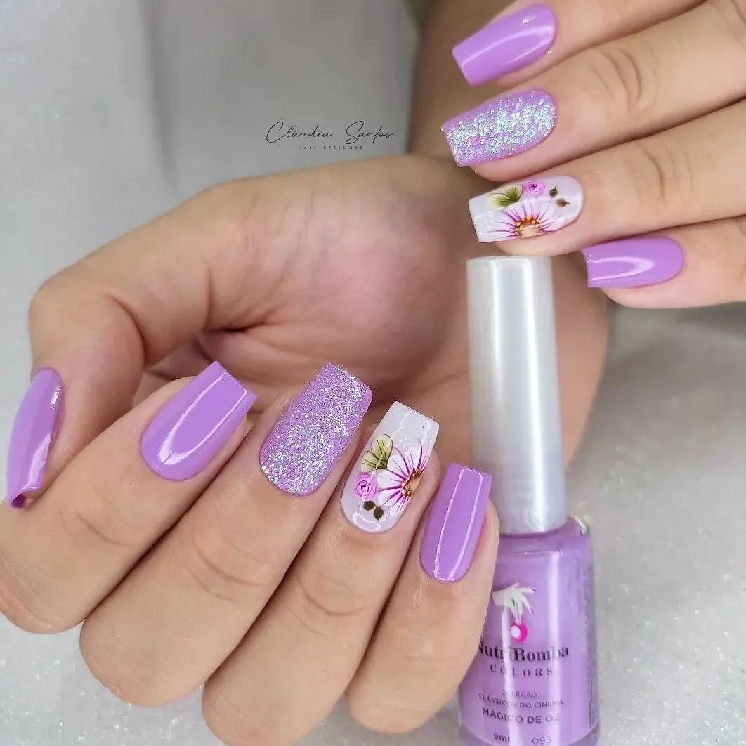 Lavender Floral Elegance with Sparkly Accent