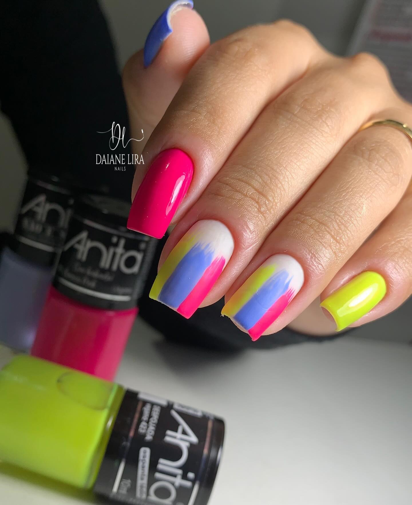 Summer Stripes Fiesta on Square Tips