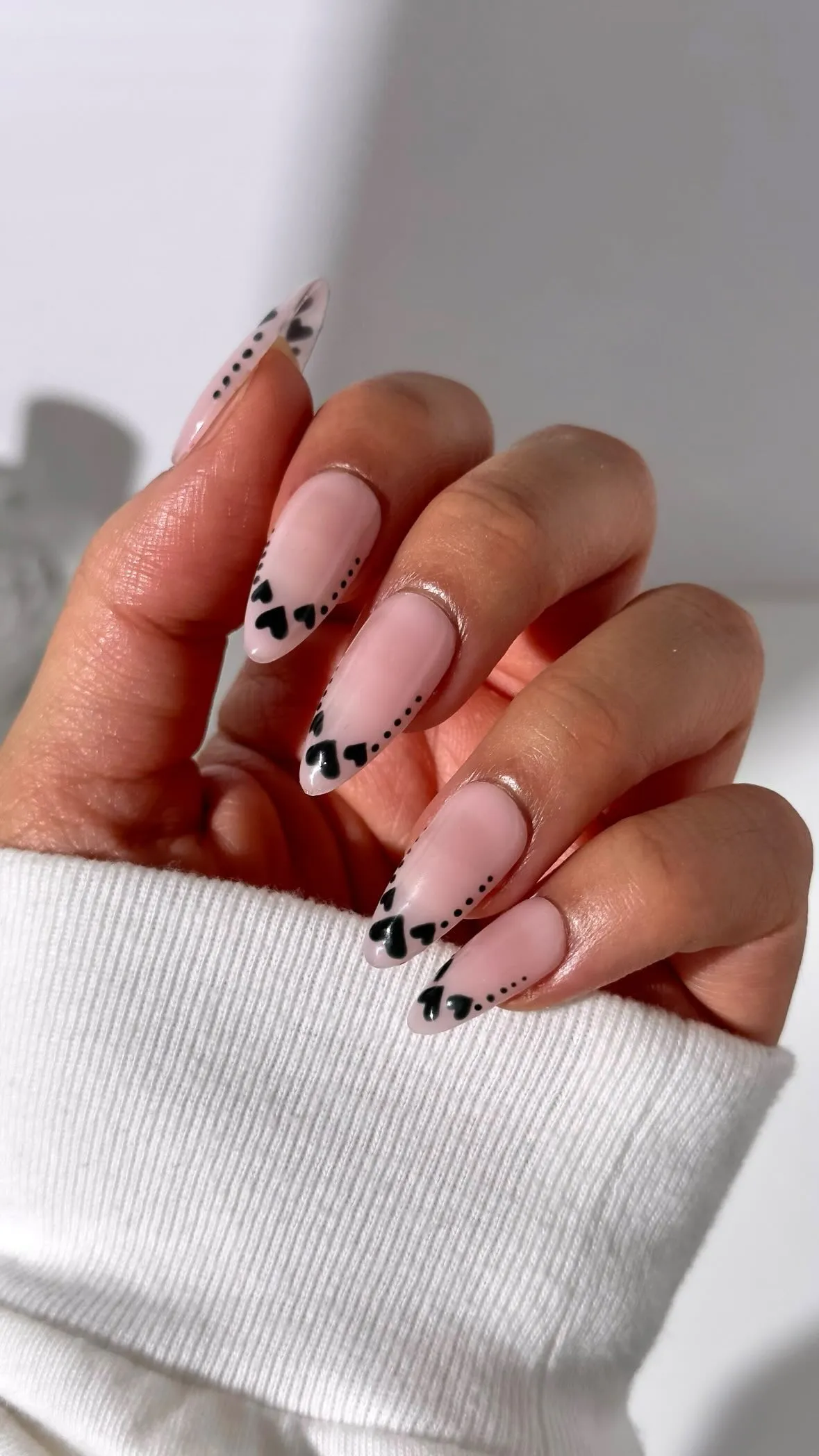 Modern Valentine's Nails: Delicate Love with Playful Hearts
